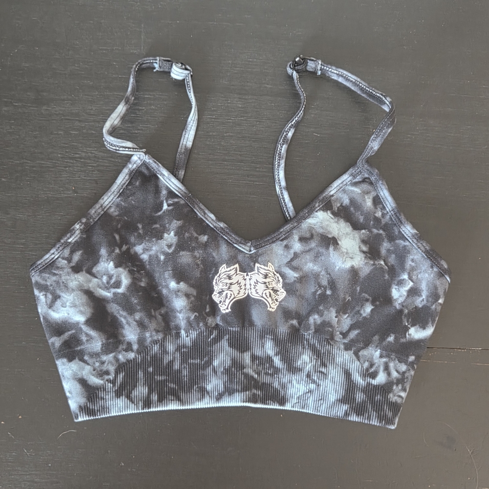 Darc Sport Tie-Dye Sports Bra with Wolf Design